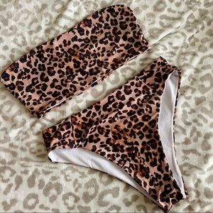 🖤 LEOPARD PRINT PLUS SIZE, HIGH-WAISTED BIKINI 🖤